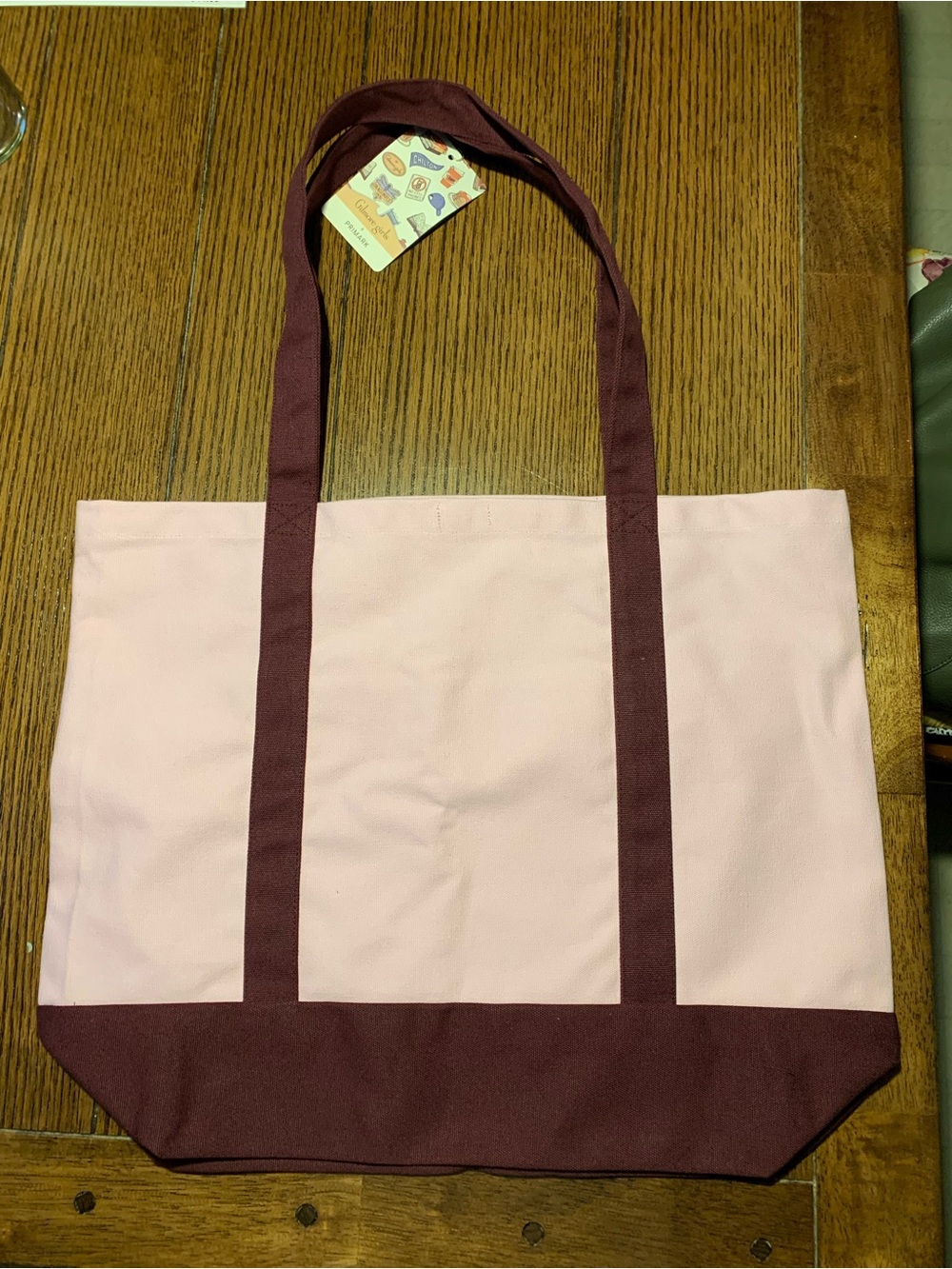Gilmore Girls Stars Hollow Canvas Tote in Light Pink and Maroon - Picture 5 of 14